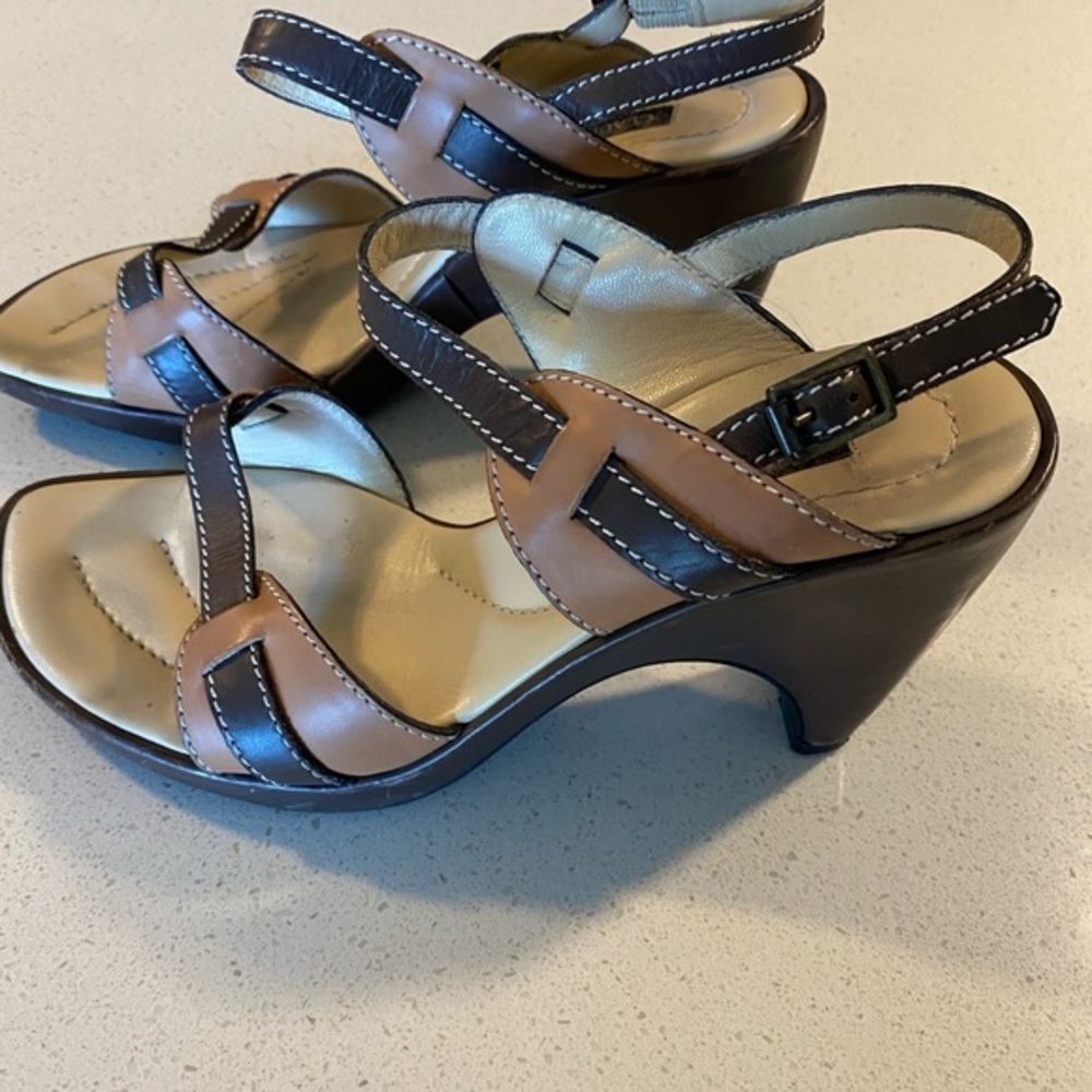 Ladies Claudia Ciuti brown & tan ankle 4” heel 8M